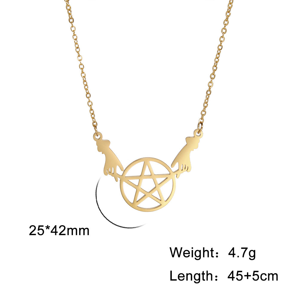 Magick Hands Pentagram Necklace