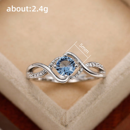 Infinity Blue Diamond Zircon Ring