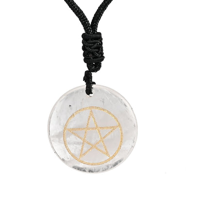 Natural Amethyst Pentacle Necklace