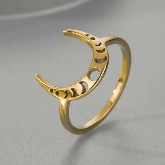 Horned Of God Crescent Moon Ring