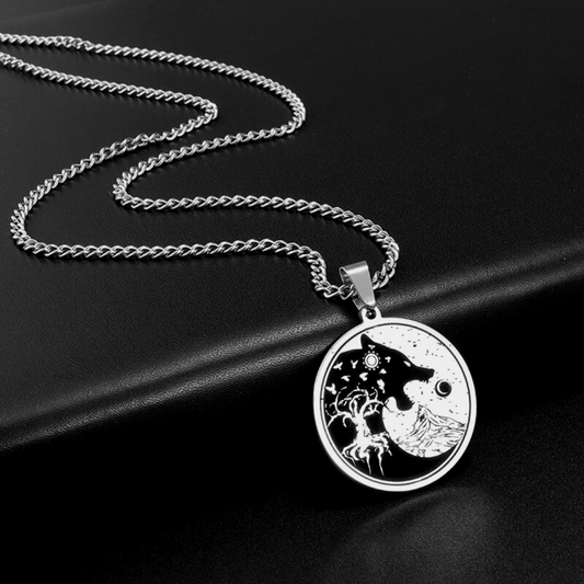 The Wolf Howling At The Moon Necklace