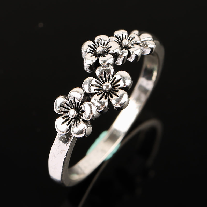 Enchanted Red Crystal Flower Ring