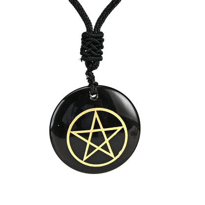 Natural Amethyst Pentacle Necklace