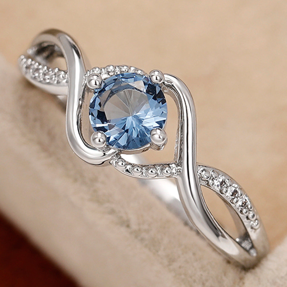 Infinity Blue Diamond Zircon Ring