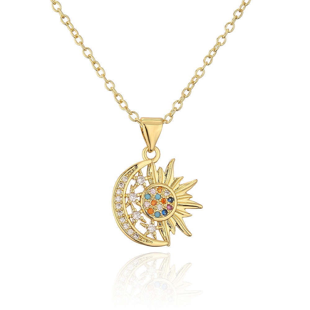 Sun Moon Star Celestial Necklace