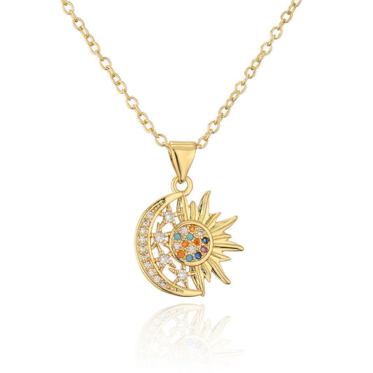 Sun Moon Star Celestial Necklace