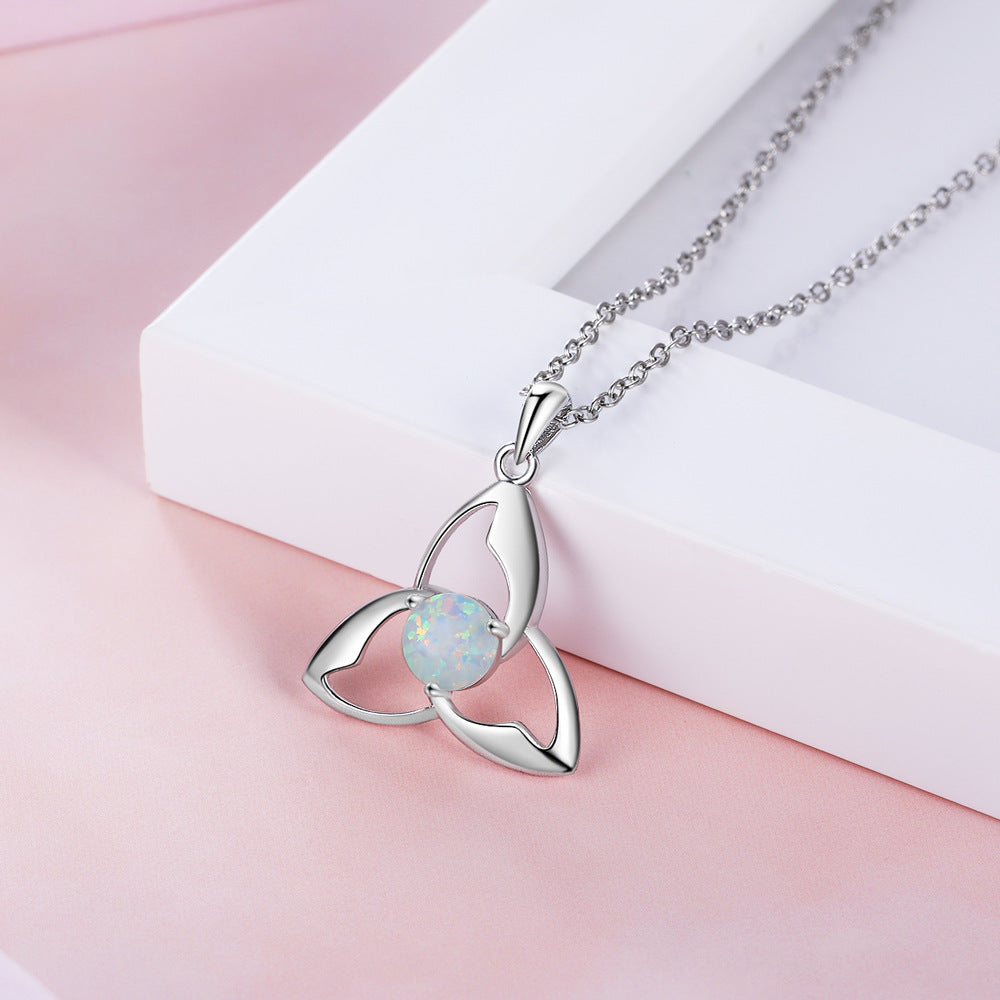 Divine Opal Triquetra Necklace