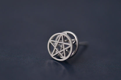 Sterling Silver Pentagram Stud Earrings