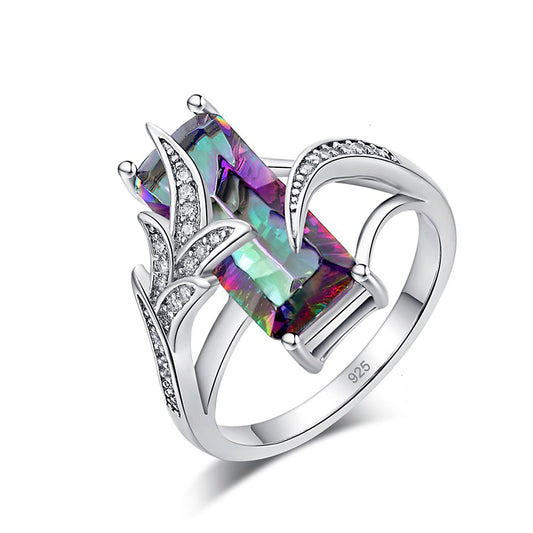 LUXURIOUS RAINBOW MYSTIC TOPAZ RING